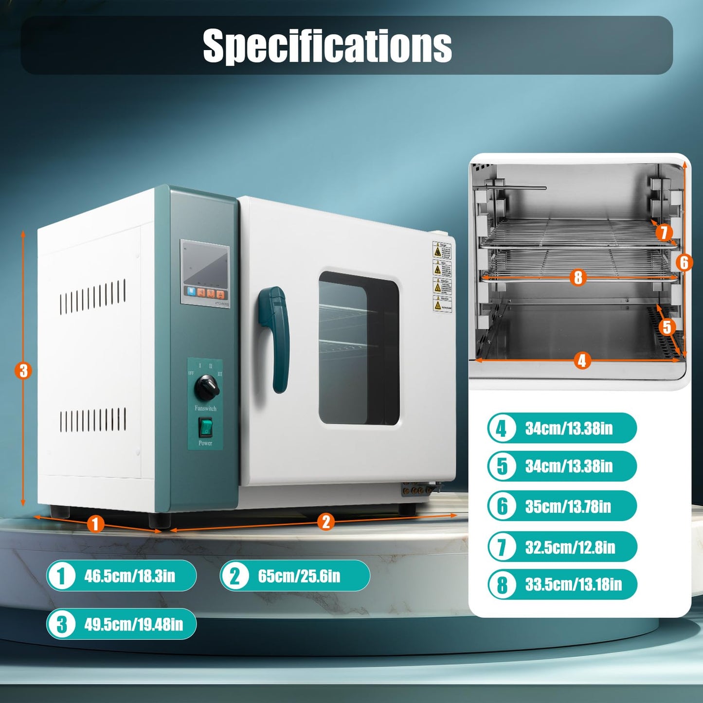 110V 1000W Lab Forced Air Convection Drying Oven, 45L Horizontal Electric Blast Drying Oven with Intelligent Temperature Controller, Digital Thermostatic Electric Incubator Box for Drying