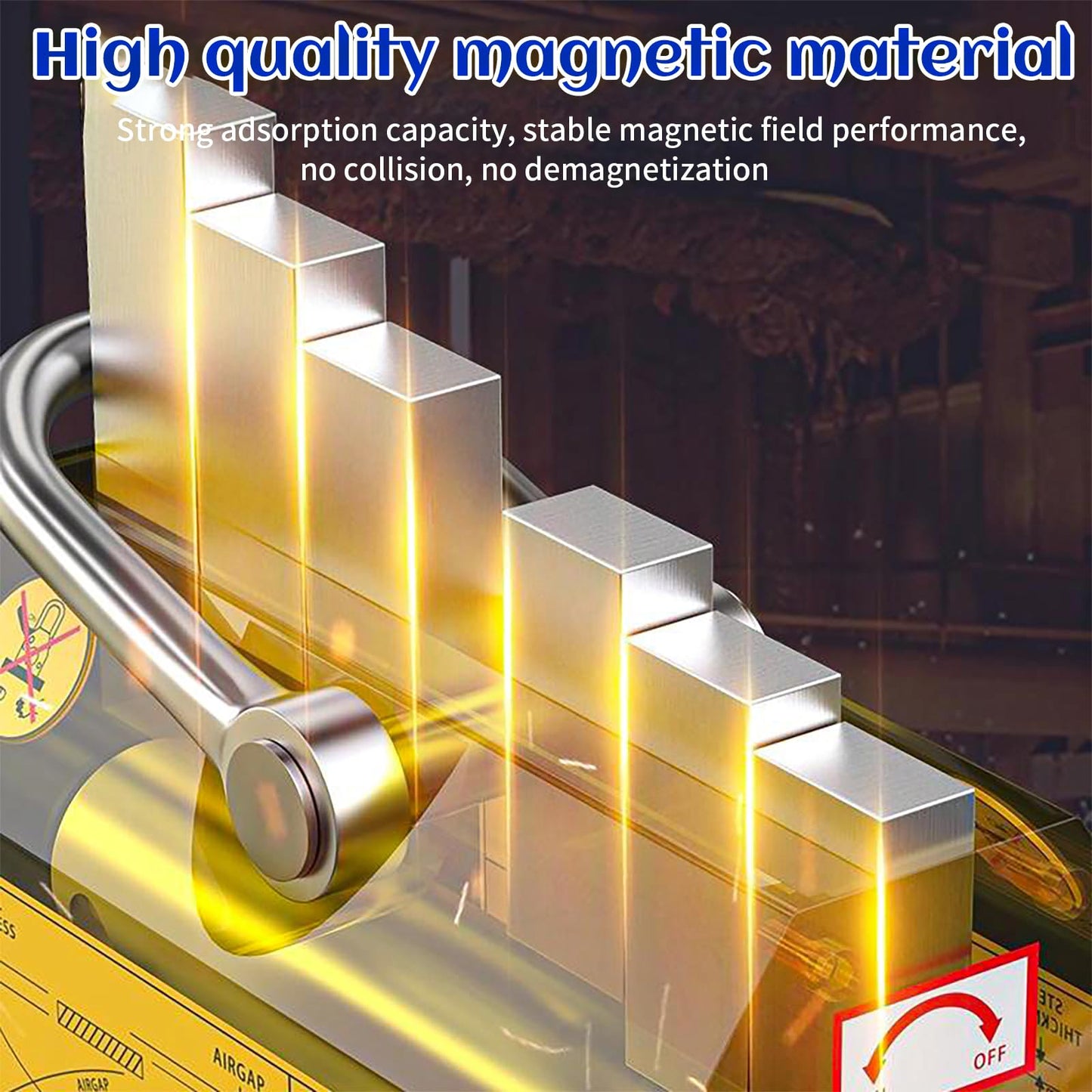 660 lb/300kg Magnetic Lifter, Permanent Magnetic Lifter with Release for Lifting Plate Steel, Board, Used in Shop Crane, Board, Hoist
