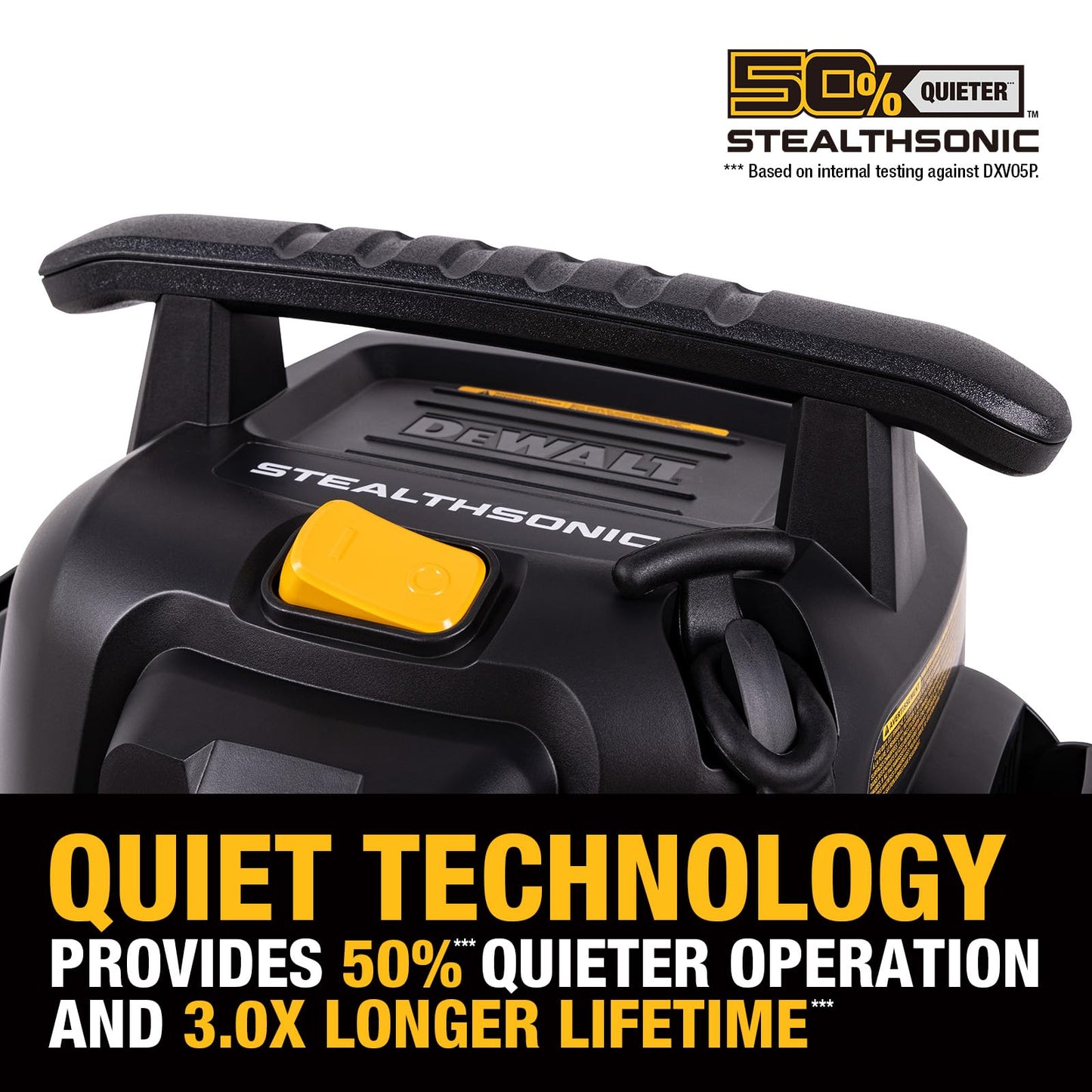 DEWALT Wet Dry Shop Vac 5 Gallon, STEALTHSONIC Ultra Quiet Shop Vacuum Wet and Dry 4 Peak HP, Powerful Suction Wet Dry Vacuum Cleaner, Portable Vacuum for Home, Garage, Workshop, Jobsite, DXV05P-QT