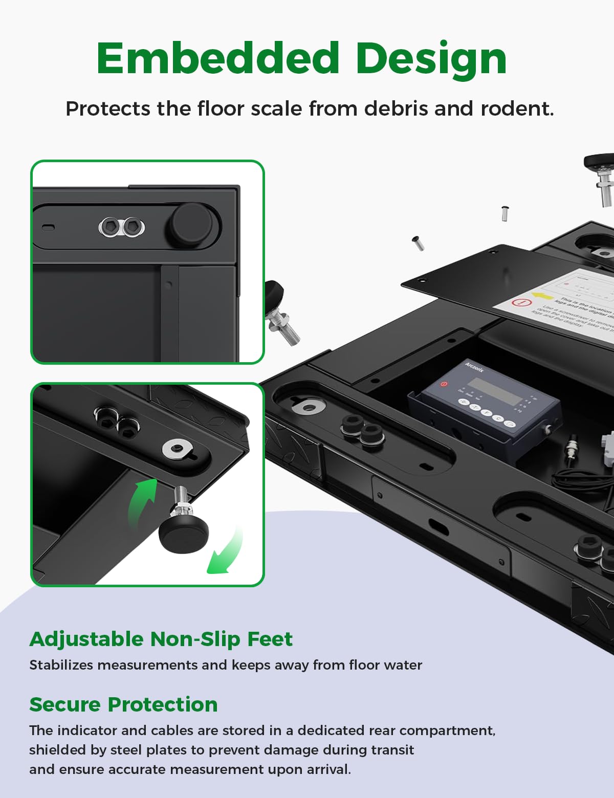 60"x 60" 10000Lbs Arczorix Industrial Floor Scale, Precision Pallet Scale with Digital Indicator, Heavy Duty Weighing Scale for Floor Bench Office Weight Weighing