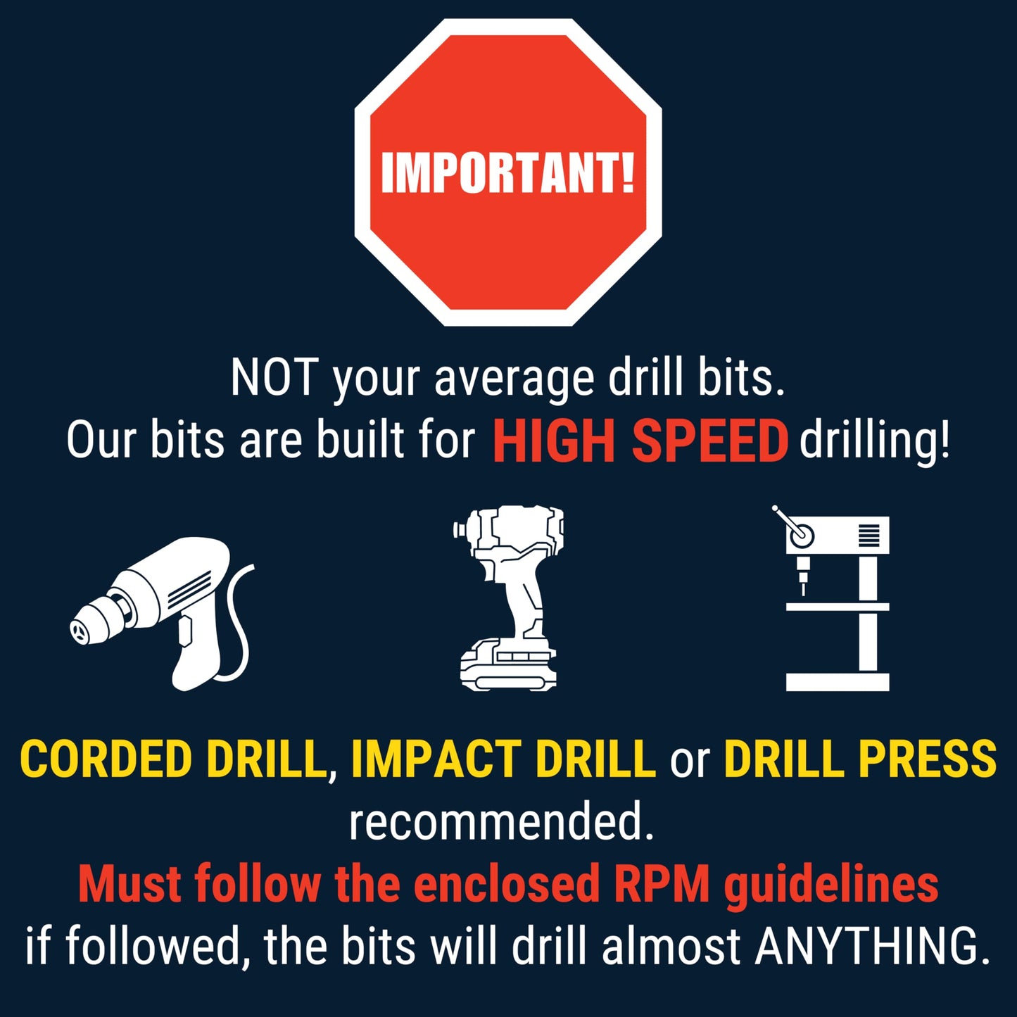Bad Dog Multipurpose Drill Bits (14 Piece) Complete Package: Includes 14 Piece Drill Bits, Biter Kit, 4.5" Flange Disc HDII, Diamond Sharpener Wheel and Dried Drool Wax