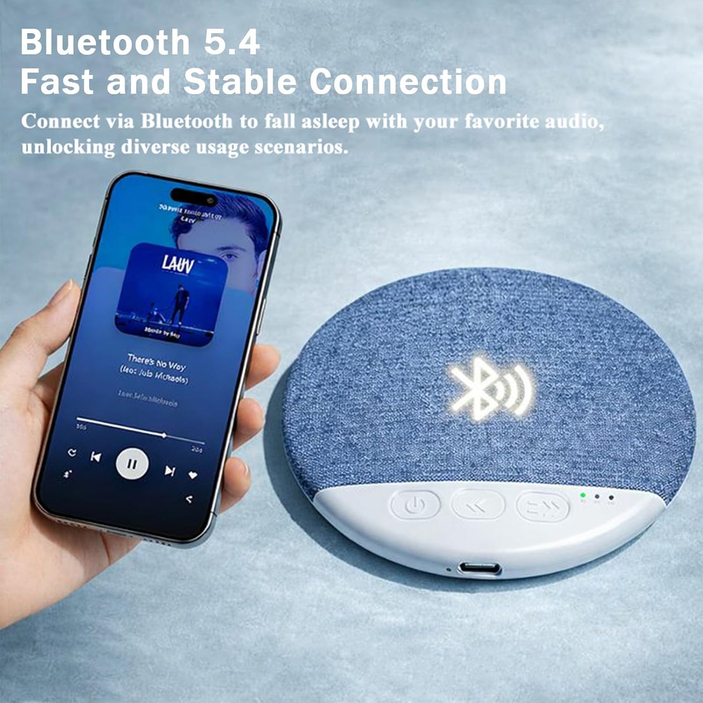 Generic Bluetooth Pillow Speaker for Sleeping, Mini Portable Under Pillow Speaker with White Noise Timer Wireless Sleep