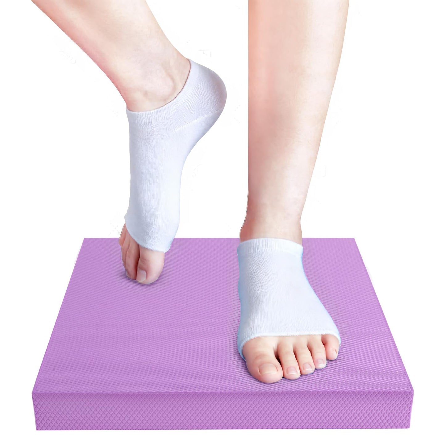 MBKHFLL Exercise Balance Pad，Balance Foam Mat for Physical Therapy Equipment & Strength Stability Training, Slip Resistant Foam Mat for Yoga, Pilates, Meditation，Gardening knee pads (Purple)