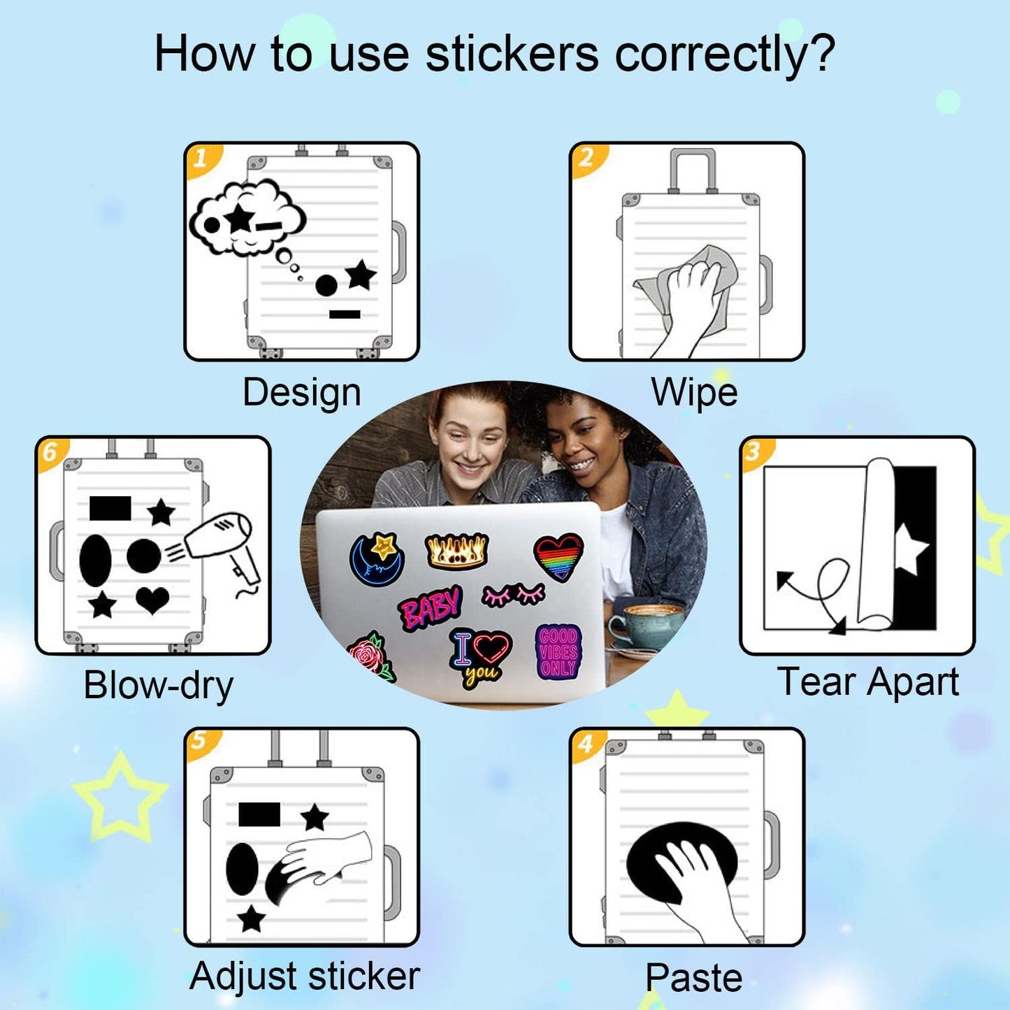 Dslalaly 50PCS EMT Stickers for Emergency Medical Technicians - Waterproof EMS Decals for Paramedics & Healthcare