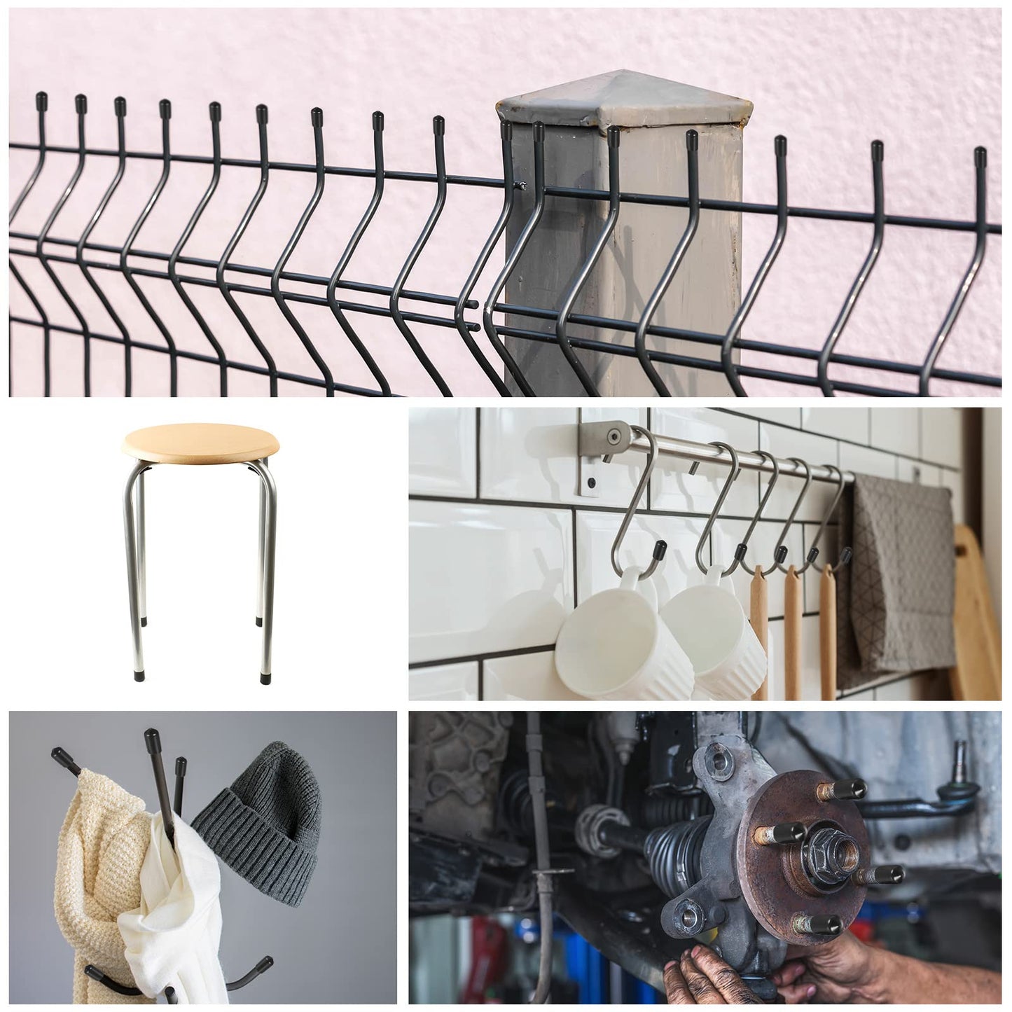DMiotech 200 Pack 1/8" ID Black Screw Thread Protectors Rubber End Caps Bolt Covers for Screw Bolt Furniture Pipe