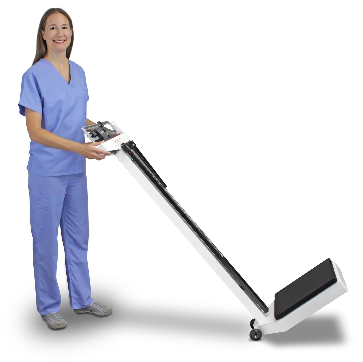 DETECTO 438 Mechanical Physician Beam Scale with Height Rod/Wheels