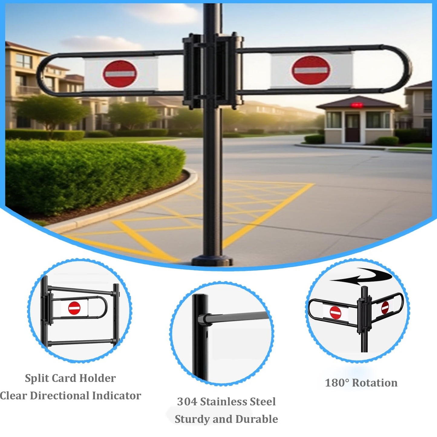 Stainless Steel Supermarket Cashier Counter Safety Gate - Black 200x100CM 1-Way Pedestrian Access Spring-Loaded Automatic Swing Door for Libraries and Entrances