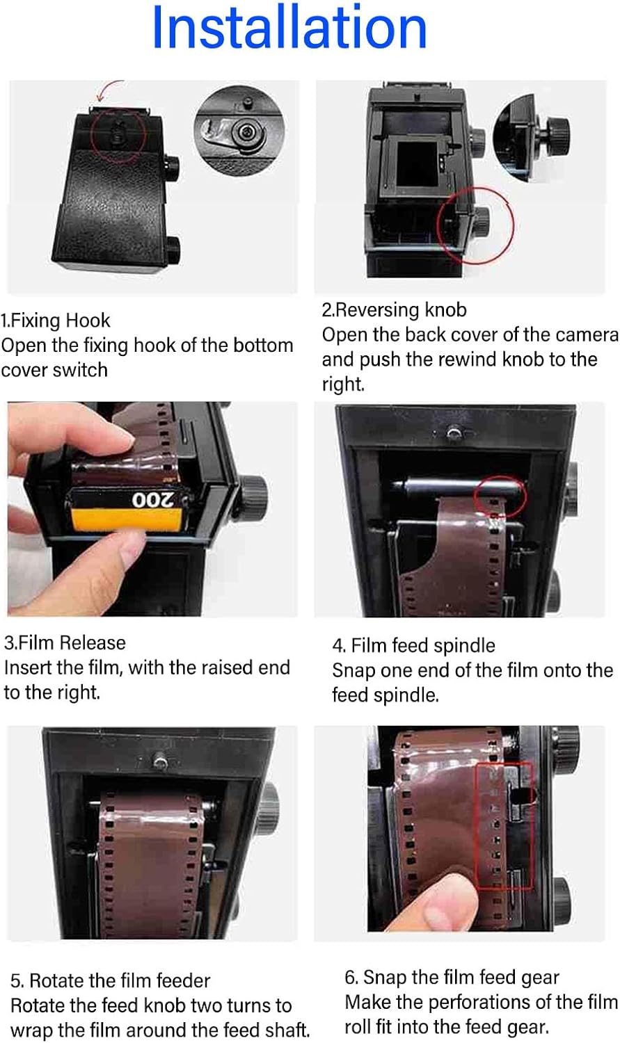 35mm Zerodis Dual Lens TLR Film Camera DIY Kit, Classic Retro Twin Lens Double Camera with Waist Level Viewfinder