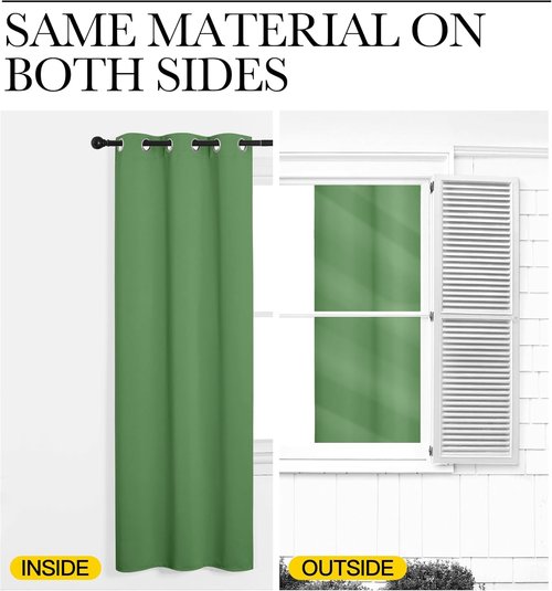 NICETOWN Blackout Curtains - Forest Green Thermal Insulated Drapes | 68" Length, 55" Wide, 2 Panels