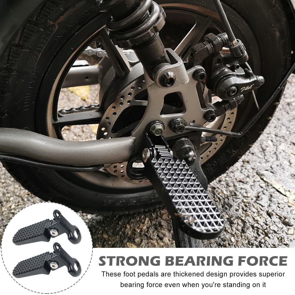 1 Pair Mini Bike Foot Pegs,Bike Rear Pedals Aluminium Alloy Non Slip Bicycle Pegs Quick Release Foot Plates Pedals for Mountain Cycle and Folding Bicycle(Color:Black)