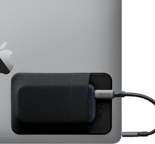 Slipdrive - Portable Hard Drive Sleeve for Laptop - SSD Solid State Drive - Reusable Adhesive - Stick on External Hard