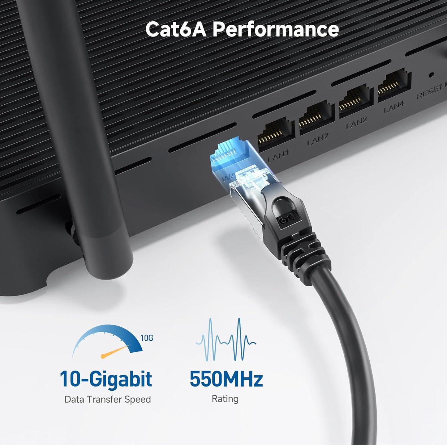 10Gbps 5-Pack 6A 10ft, 6A Cat6A Cable Matters Snagless Shielded Cat Ethernet Cable - Cat Cable, Cord, Ethernet Cord