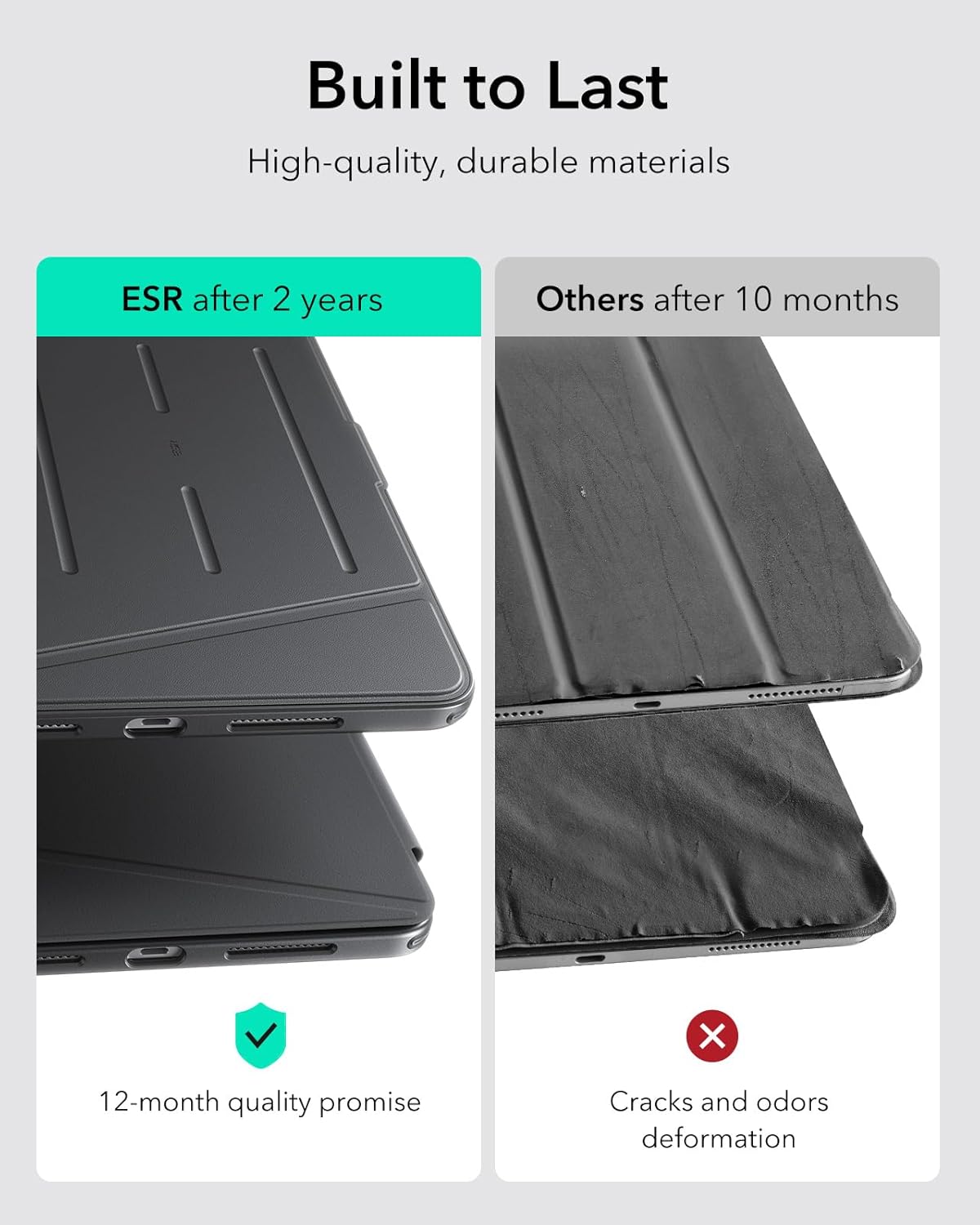 ESR 13 Inch (M5/M4) 2025/2024, for iPad Pro Case Vertical Stand Cover, Multi Stand Angles, Ultra-Stable Case