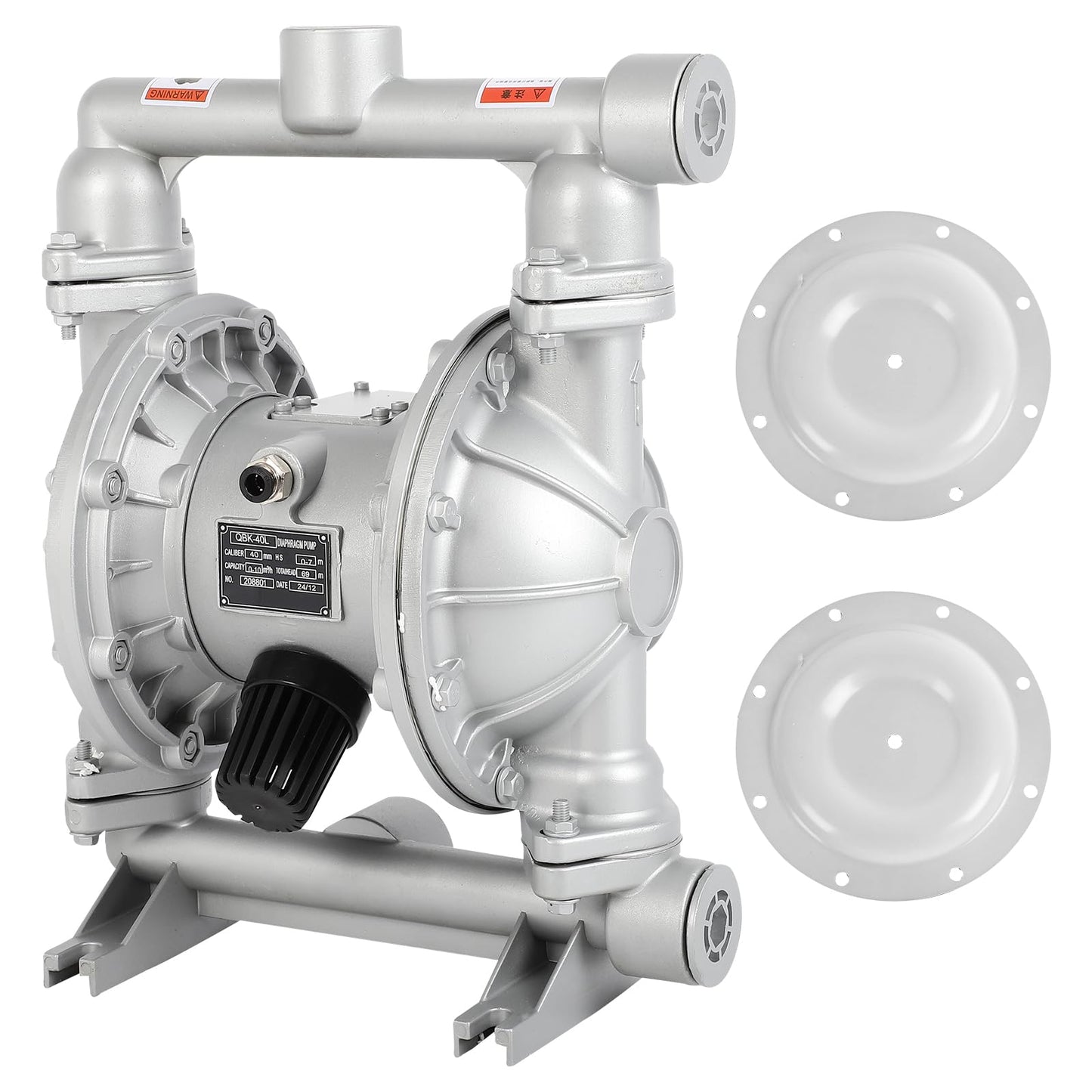 Air Operated Double Diaphragm Pump Pneumatic Waste Oil Transfer Pump for Chemical Dual Diaphram Polypropylene Nitrile Rubber by Stainless Steel Plastic (white, 1 inch Inlet)