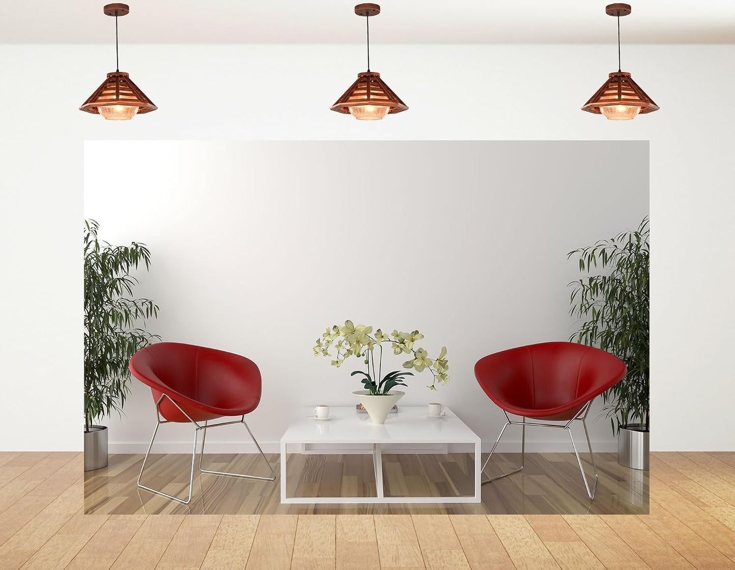 KeyWork 8x5ft Modern Red Accent Chairs Backdrop Contemporary Interior Photography Background for Minimalist Party