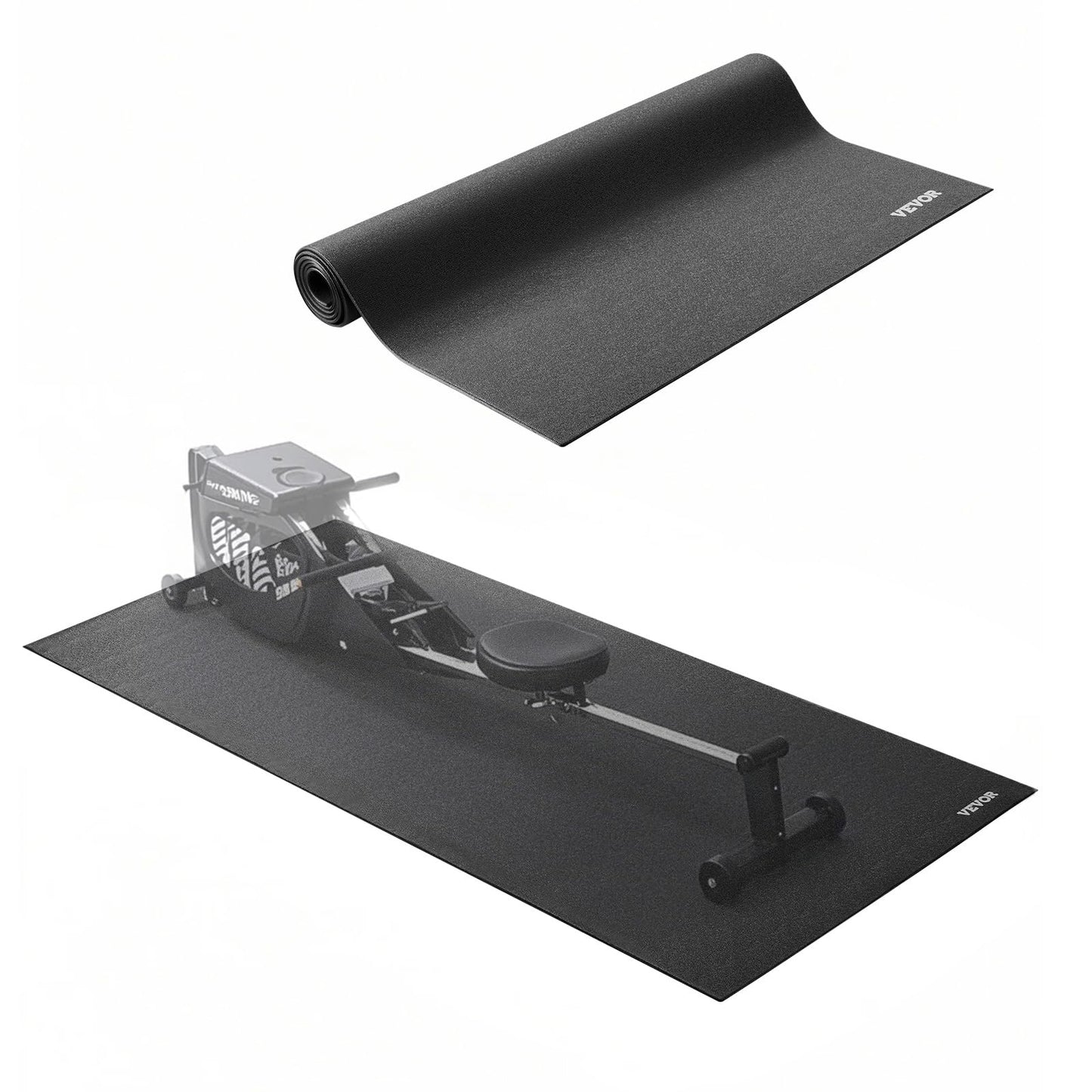 VEVOR Treadmill Mat for Carpet Floor, 1/4" Thick, 36" x 72" Exercise Equipment Mat for Treadmills, Elliptical, Rowing Machine, High Density PVC Floor Protector, Waterproof and Non-slip for Home Gym