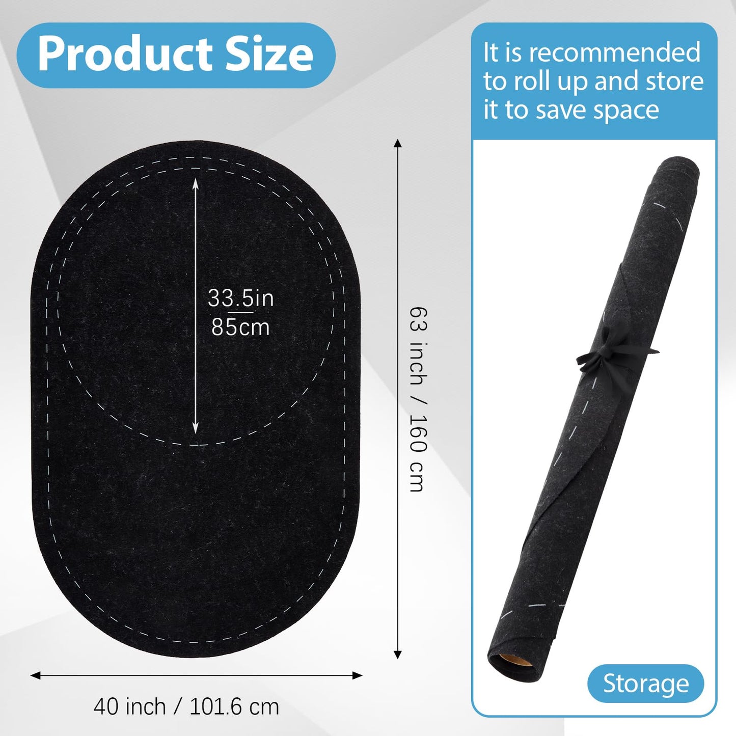 Drydiet 63 x 40 Inch Cold Plunge Tub Floor Mat Waterproof Ice Bath Tub Mat Indoor Outdoor Anti-Slip Protector Pad for Round Oval Rubber Pad for Underneath of Ice Baths Accessories