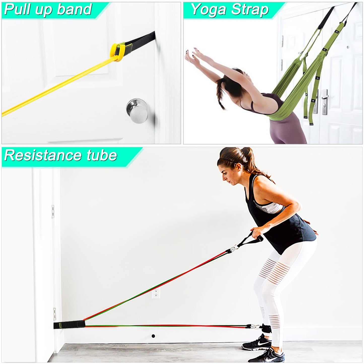Manificent Door Anchor for Resistance Bands, Heavy Duty Padded Door Anchor System Door Hook, Must-Have Workout Exercise Bands Attachment Compatible for Loop Bands, Resistance Tube TRX, Yoga Strap