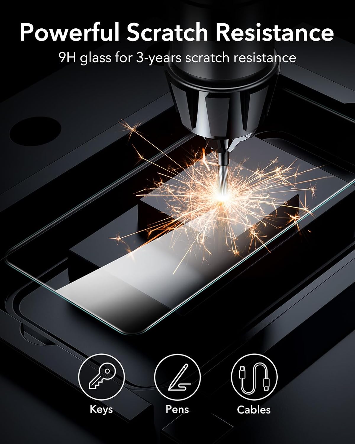 3 Pack 9H+ S26 ESR Glass for Samsung Galaxy Ultra Screen Protector, Military-Grade Protection, Shatterproof