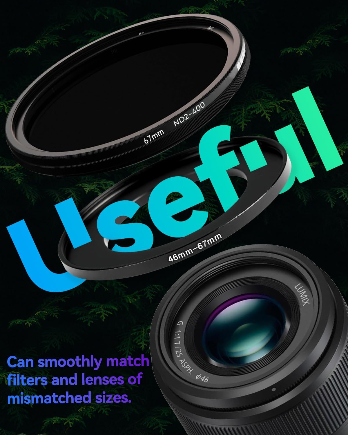 JOYTOLIN 52-62mm Metal Step-Up/Down Ring Adapter Compatible with Mirrorless Cameras DSLR Lens, UV CPL ND Filter Thread