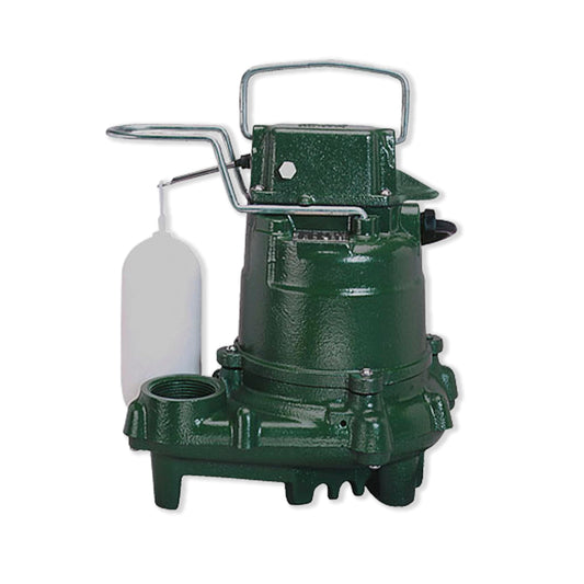 Zoeller M57 Mighty-Mate Submersible Sump Pump - 3/10 HP Cast Iron - 9′ Cord — Vertical Float - 1.5″ Discharge - Factory-Tested - Basement Sump Pump - 115V