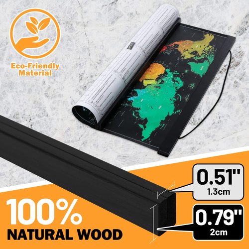 Benjia Poster Frame - Magnetic Light Wood Hanger for Canvas Art Prints | 120x80 cm (47") - Black
