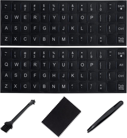Softamm Stickers,[5 1] English Keyboard in Replacement English Keyboard Letters Sticker with White Font on Black