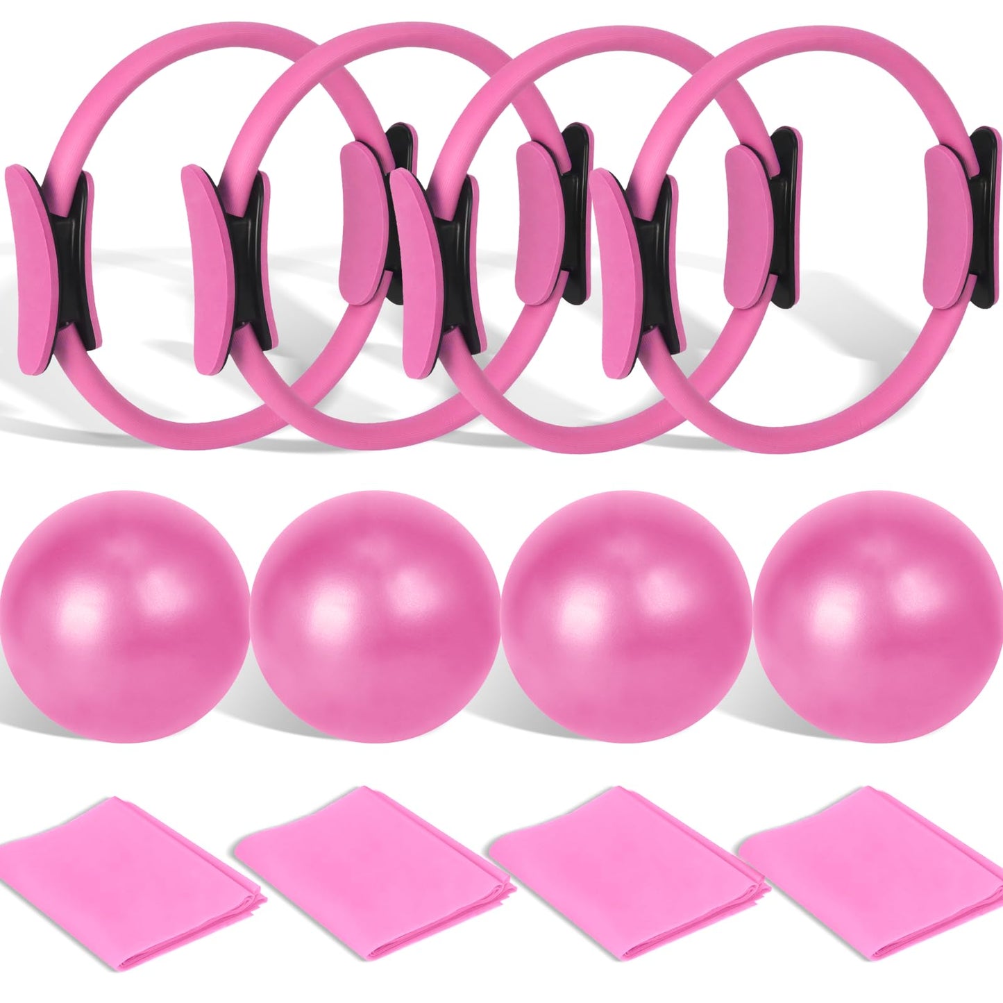 Pilates Ring and Ball Set Bulk, Pilates Equipment with 12 Inch Pilates Circle Rings, Small Yoga Balls, Resistance Bands, Pilate Essential Kit Bulk for Home Workouts Women, Pilates & Yoga Studio