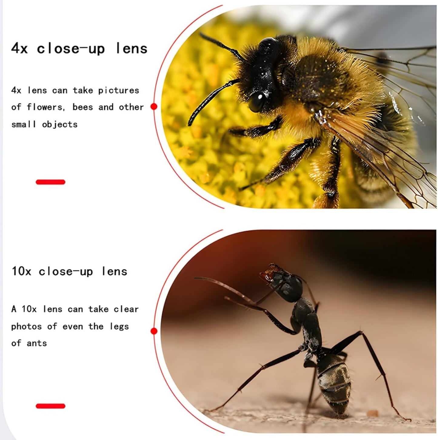 YOFOTIXAUU 82mm 4 (+1 +2 +4 +10) Set, (82mm) Close-Up Lens Filters Kit Pieces Macro Filter Lens Cap & Cleaning Cloth
