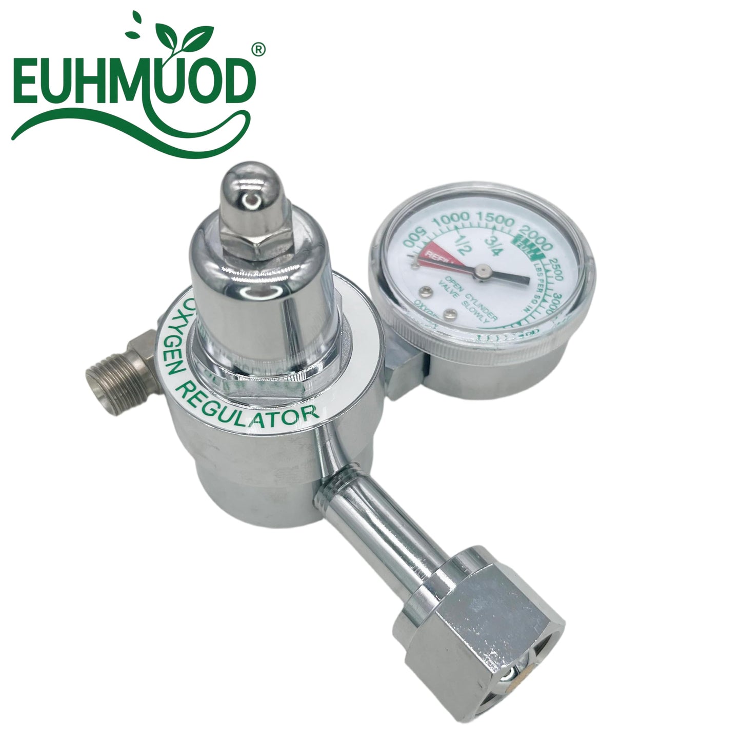 EUHMUOD M1-540-P M1 Series Preset Pressure Gauge Regulator, 3000 PSI, CGA540 Nut/Nipple, Compatible with High Flow for Oxygen Tanks Use