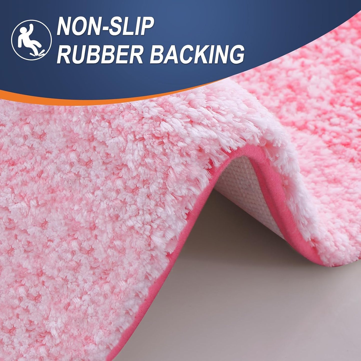 OLANLY Large Bathroom Rugs - Extra Soft Microfiber Mat 50x30 | Quick Dry, Machine Washable, Pink
