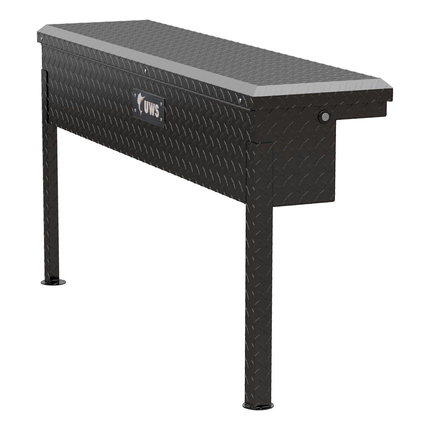 UWS EC30202 48-Inch Gloss Black Heavy-Wall Aluminum Truck Side Tool Box with Low Profile, RigidCore Lid