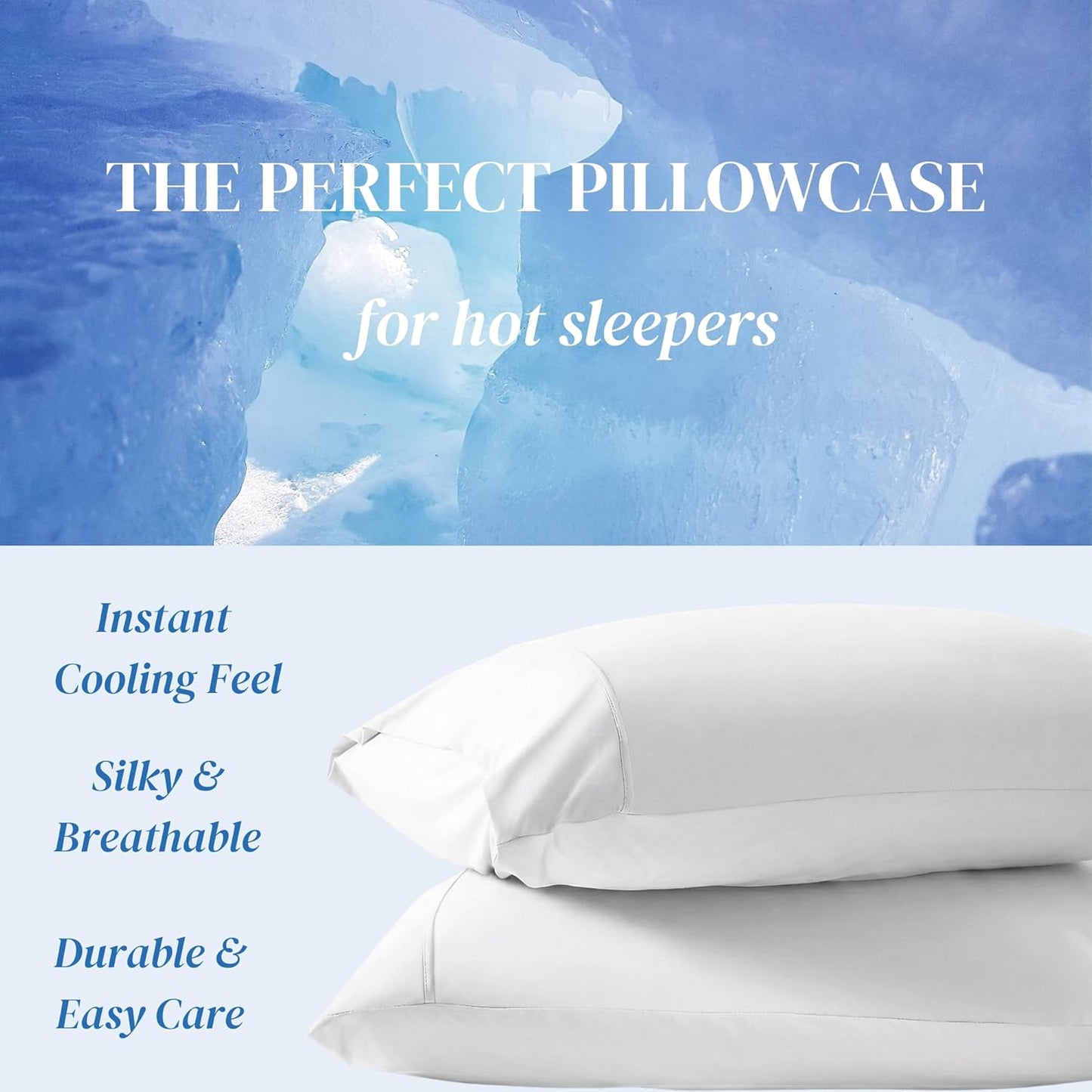 Beckham Hotel Collection Bed Pillows - Soft Down Alternative with Cooling Pillowcases | Queen Size Set of 2, White