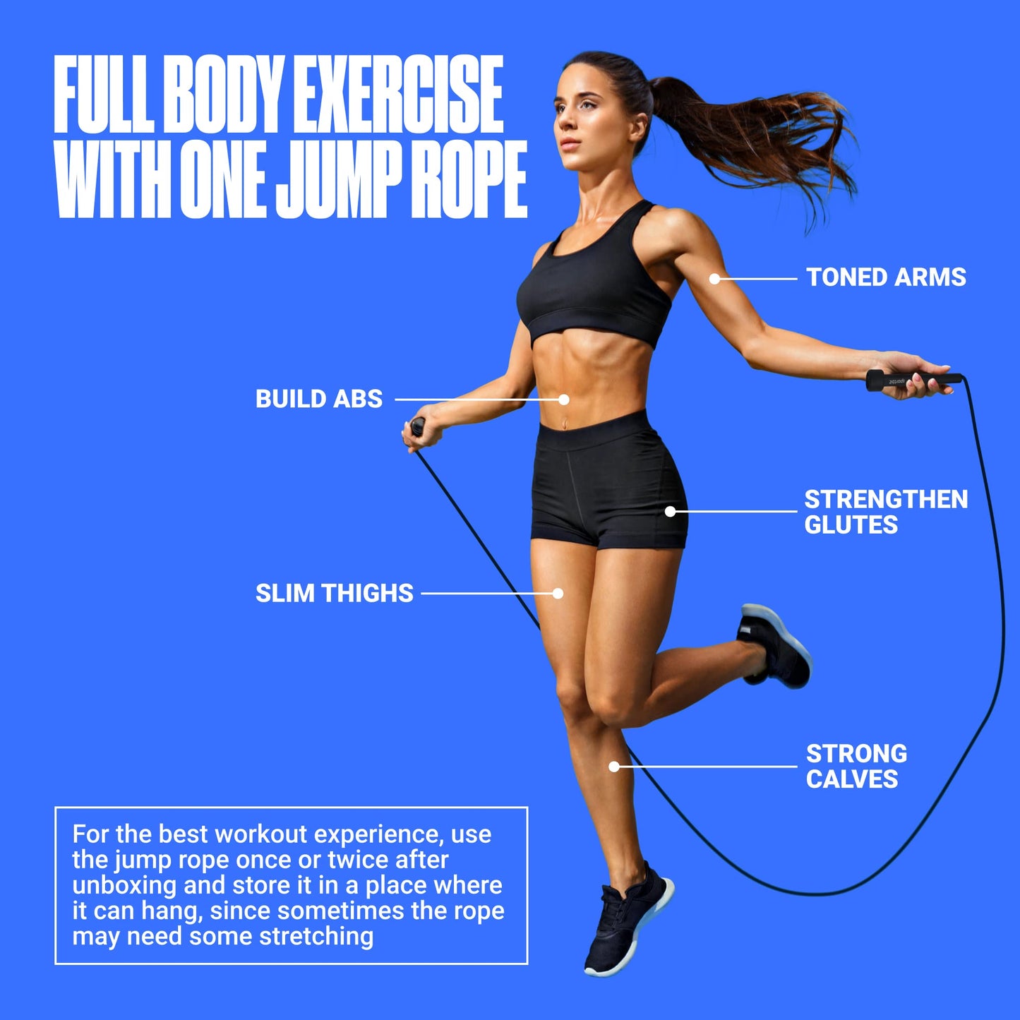 Adjustable Jump Rope for Fitness and Exercise – Skipping Rope for Cardio, Boxing, and Weight Loss – Speed Rope perfect for Men & Women