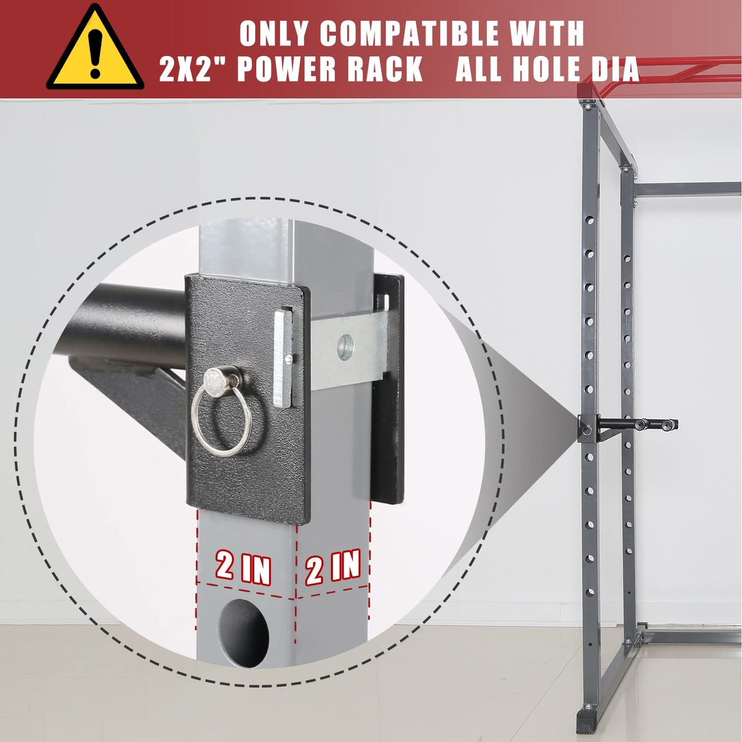 SYL Fitness Dip Bar Attachments for 2" x 2" or 3" x 3" Power Rack - Narrow & Wide Dips Double Handles (Patent Pending) (For 2" x 2" Rack)