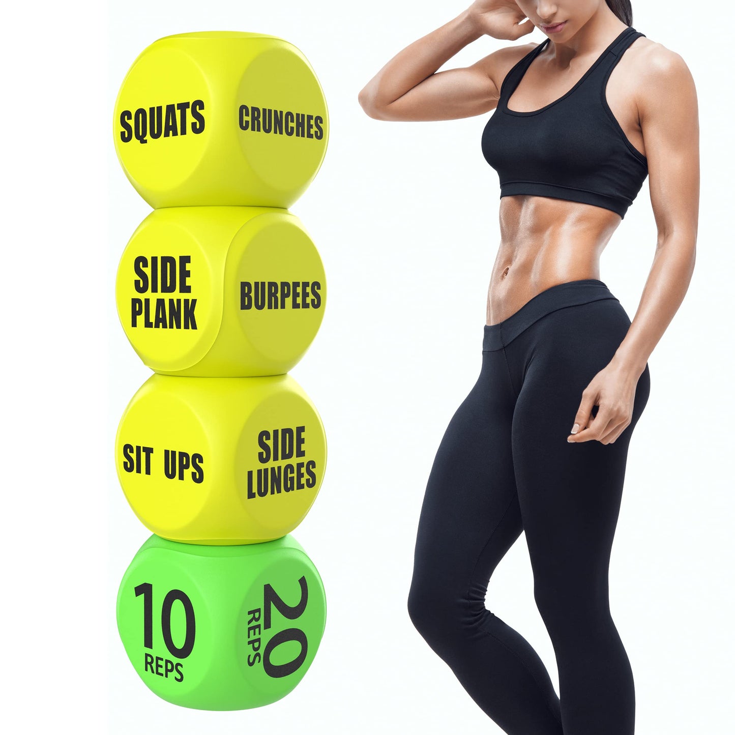 TidyFriend Exercise Dice – 6 Sided Foam Workout Dice for Teens & Adults, Fun Fitness Equipment for Solo or Group Classes, Home Gym Use – Great Workout Equipment & Gifts for Gym Lovers (Yellow)