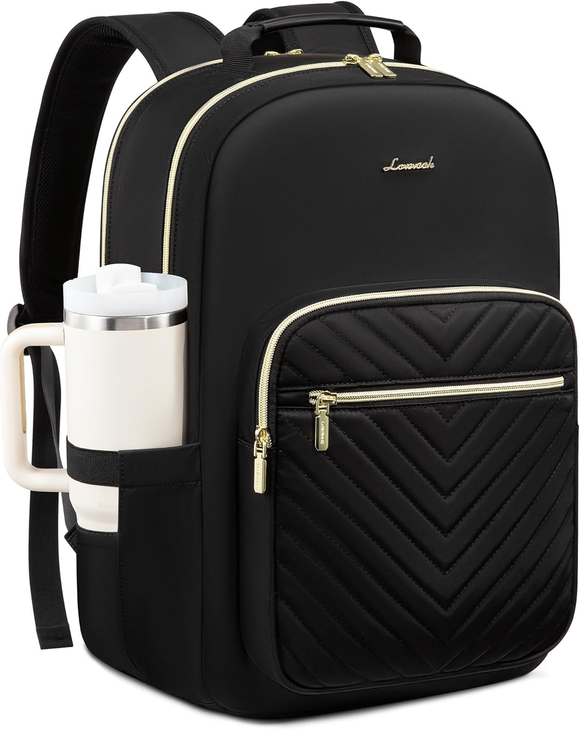 Backpack 15.6 inch,Designer Backpack Backpack,Quilted Backpack Daypack, LOVEVOOK Laptop for Women with Giant Tumbler