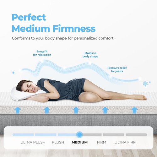 Neo Sleep 10-Inch Twin Cooling Gel Memory Foam Mattress - Medium Firm, Pressure Relief, CertiPUR-US Certified
