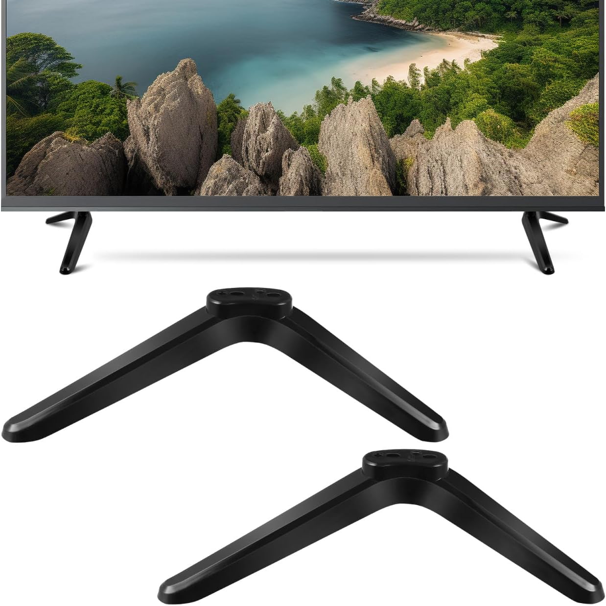 DOITOOL 2 Pack 32-55 inches TV Stand Legs, Universal TV Feet Replacement with Screws for Screens Up to - Easy