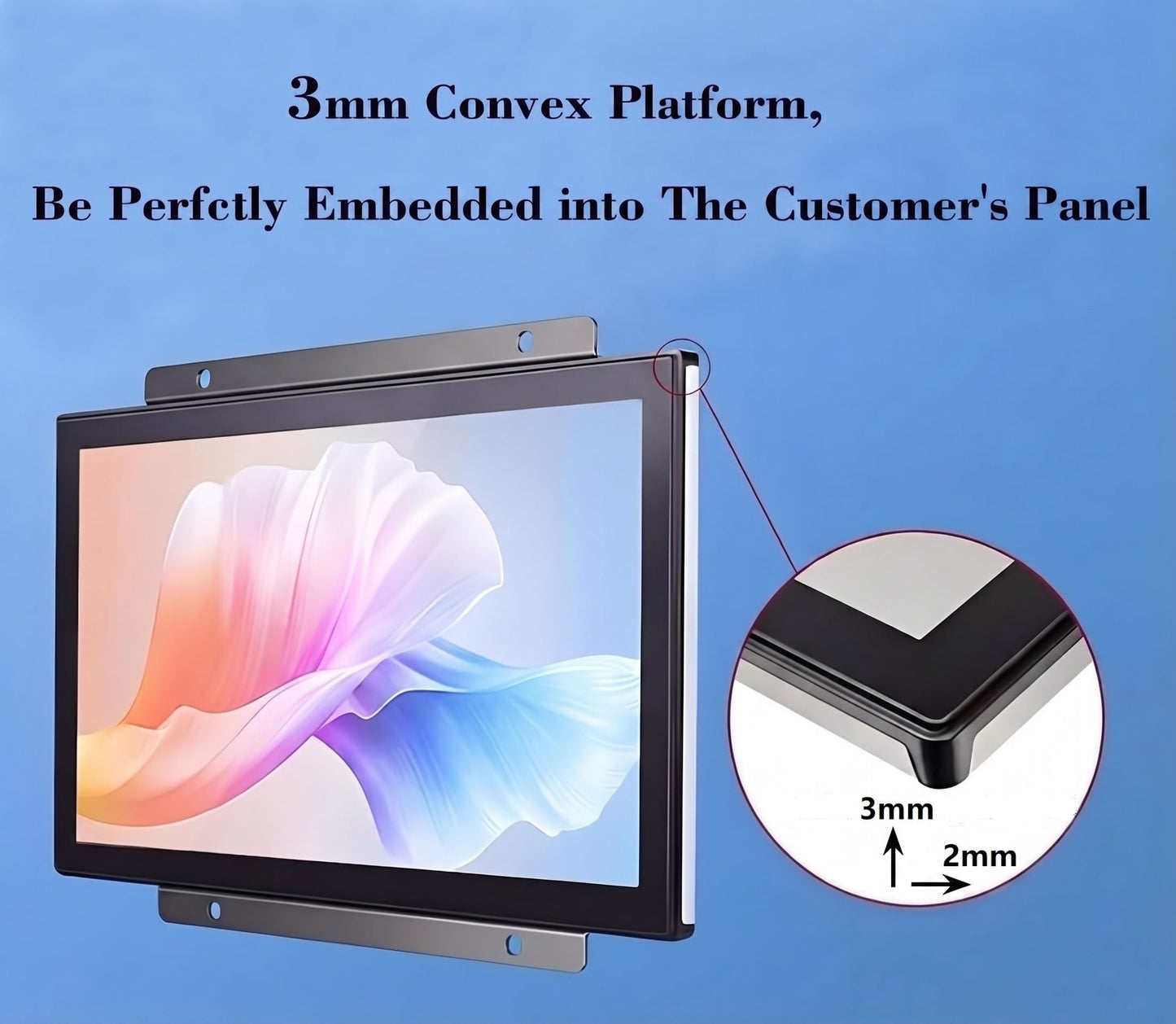 RIUIIN 10.1 Inch Industrial Open Frame Touch Monitor, 10-Point Multi-Touch Industrial Display,1280x800 Resolution Waterproof,VESA+Panel Mount, for Kiosk, Automation, POS,Vending.