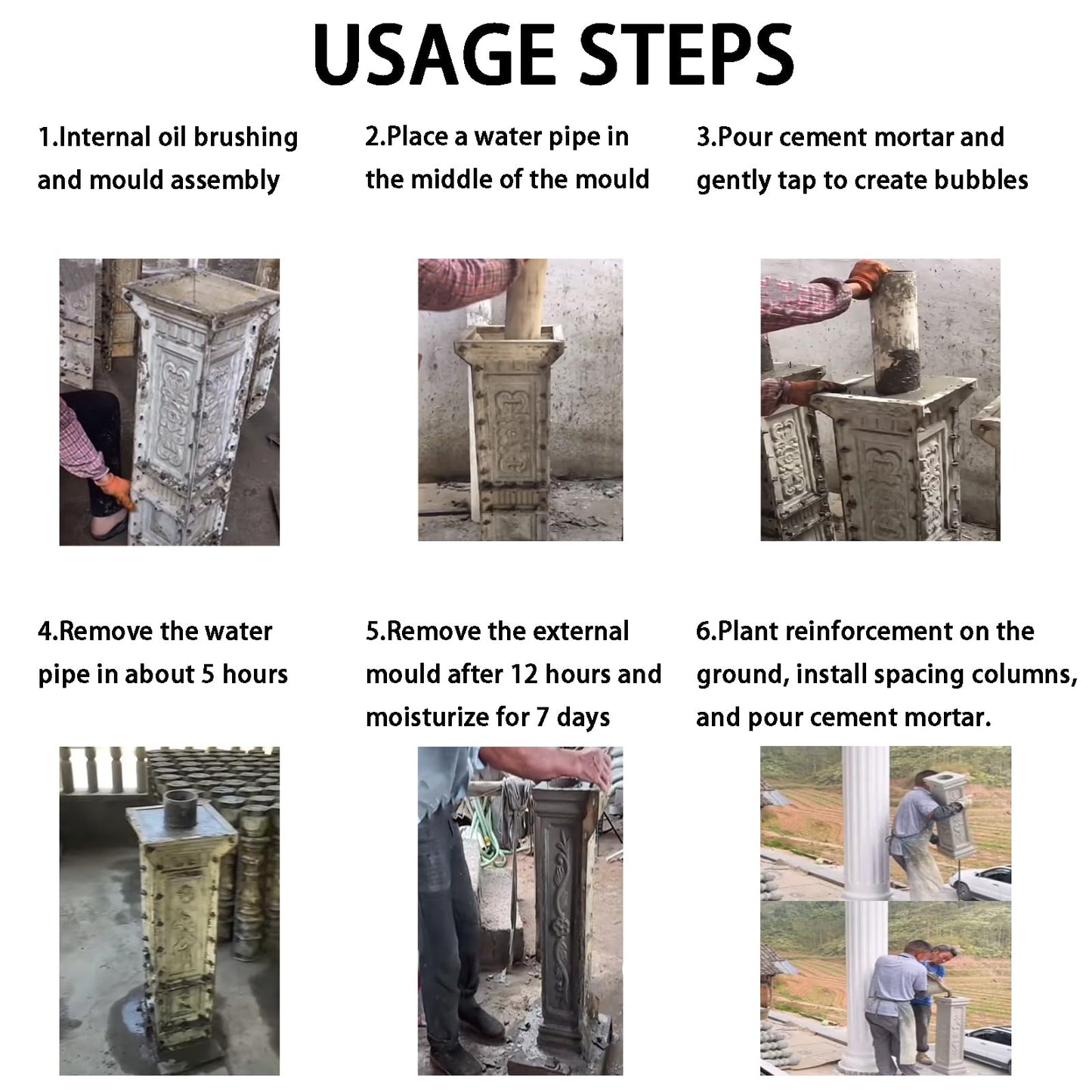 EAIVENY Concrete Balcony Divider Mold, Heavy-Duty ABS Balcony Construction, Reinforced Formwork Mould (102 CM)