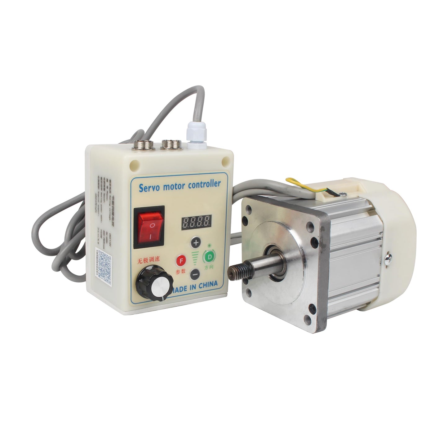 RATTMMOTOR 1100W Permanent Magnet DC Brushless Servo Motor 200-6000RPM 3.55N.m+Servo Motor Speed Controller for Woodworking Machine/Lathe/Drilling and Tapping Machine/Reducer/Belt Sander (110V)