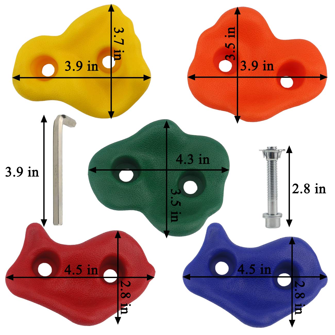Ogrmar 25 PCS Rock Climbing Holds Set with Mounting Screws and Hardware for DIY Kids Indoor and Outdoor Play Set Use