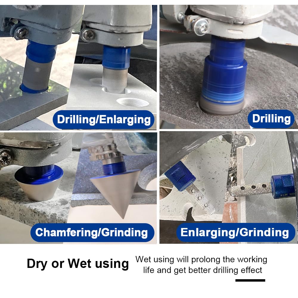SHDIATOOL Diamond Core Drill Bits for Hard Stone Concrete Marble Granite Brick Laser Welded Dry or Wet Hole Saws