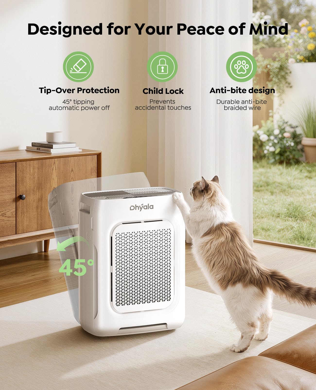 Air Purifier for Home Large Room up to 3000Ft², HEPA Air Purifier with Washable Double-Sided Filters, Smart WiFi, AQI Display, Air Cleaner for Pets, Allergies, Dust, Pollen, 15dB Sleep Mode, Fragrance