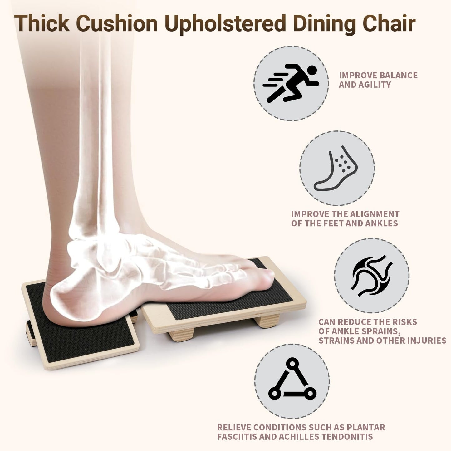 Ankle Balance Board Foot Strengthener - Single Leg Balance Board Foot Exerciser for Sprained Ankle,Posture Corrector, Physical Therapy for Plantar Fasciitis and Toe Stretcher Board for Gym Home