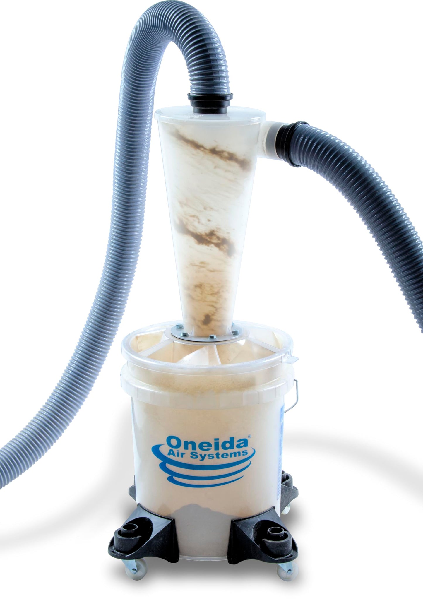 Oneida Air Systems Dust Collector & Cyclone Separator Kit w/ Clear Bucket, 2.5 Deluxe 5-Gal - Portable Cyclone Machine for Wet and Dry Shop Vacuums