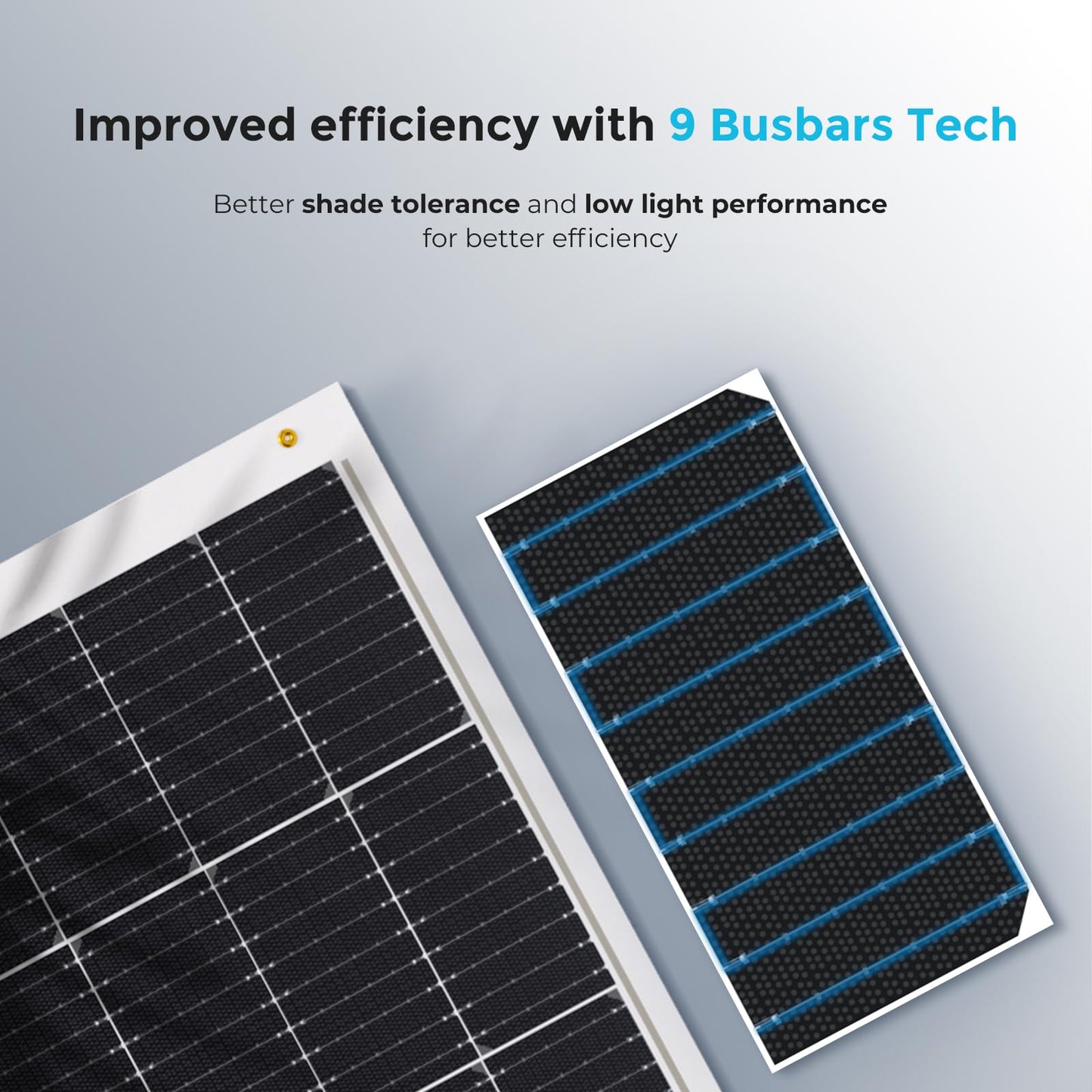 Renogy Flexible Solar Panel 100 Watt 12 Volt Monocrystalline Semi-Flexible Bendable Mono Off-Grid Charger for Marine RV Cabin Van Car Uneven Surfaces
