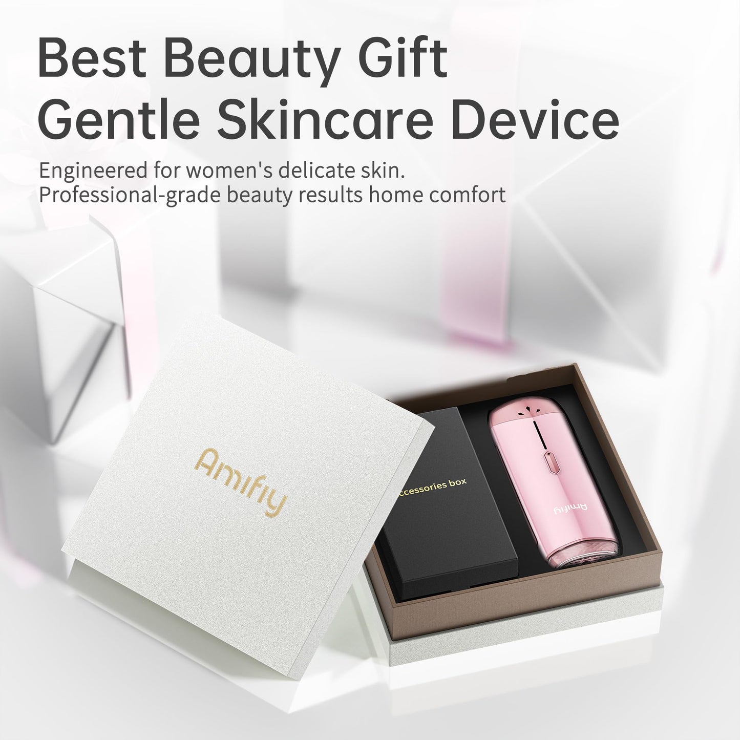 Amifiy Ice Cooling IPL Home Use Hair Removal Device, Laser Hair Removal Machine Painless Epilator for Women Men, 3 Energy Levels & 2 Modes, Face Body Use with Razor & Glasses
