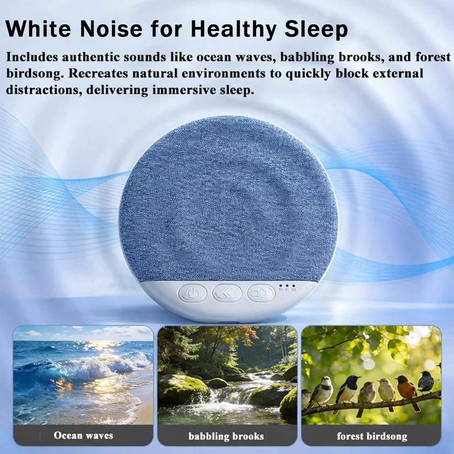 Generic (Blue*2) Bluetooth Pillow Speaker for Sleeping, Under Pillow Sleep Aid with White Noise Timer, Wireless Stereo